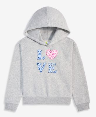 Juniors' Love Long-Sleeve Hooded Sweatshirt
