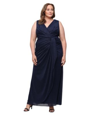 Plus Size V-Neck Sleeveless Ball Gown