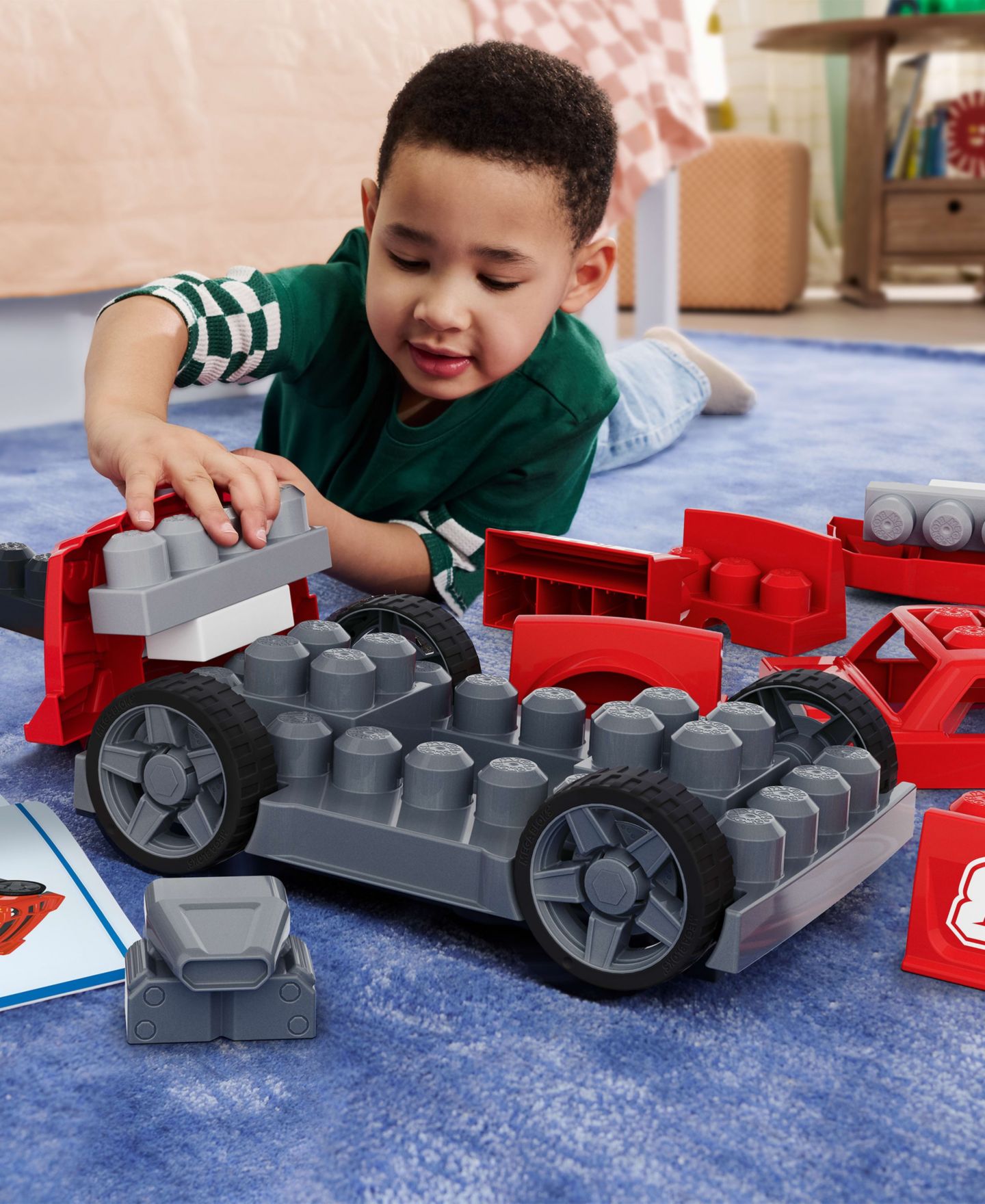 Детский конструктор Mega Bloks Build & Go Race Car 3-in-1 with Rolling Wheels, 26-Piece Building Set — фото 4