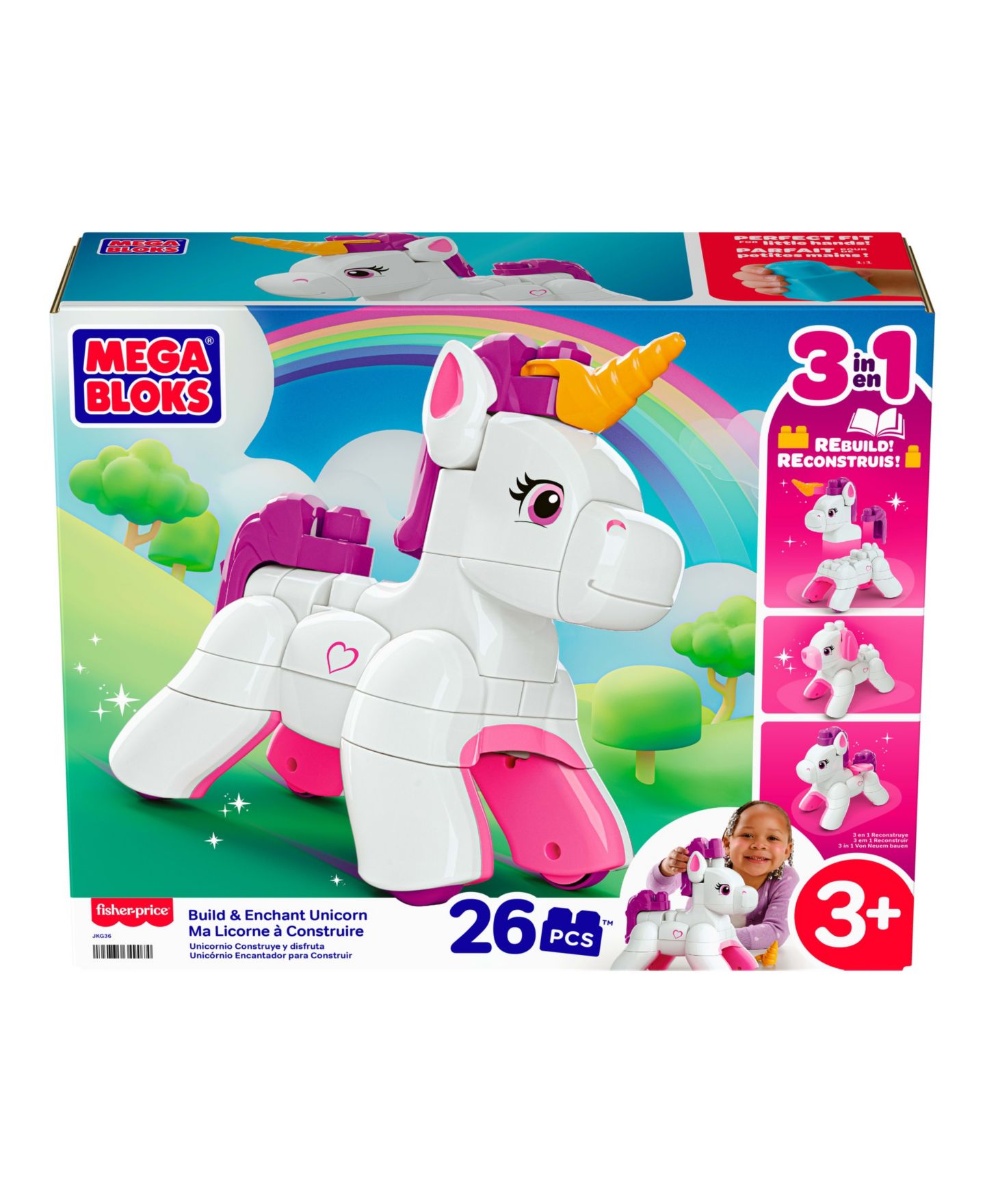 Детский конструктор Mega Bloks Build & Enchant Unicorn 26-Piece Building Set — фото 3