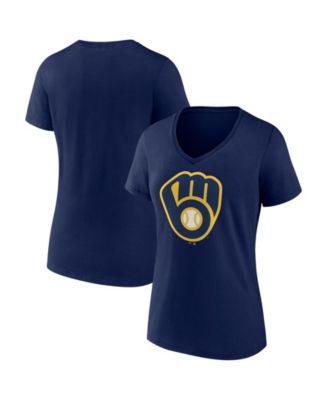 Women's Navy Milwaukee Brewers V-Neck T-Shirt