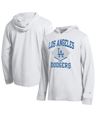 Men's White Los Angeles Dodgers Cooperstown Hooded Long-Sleeve T-Shirt