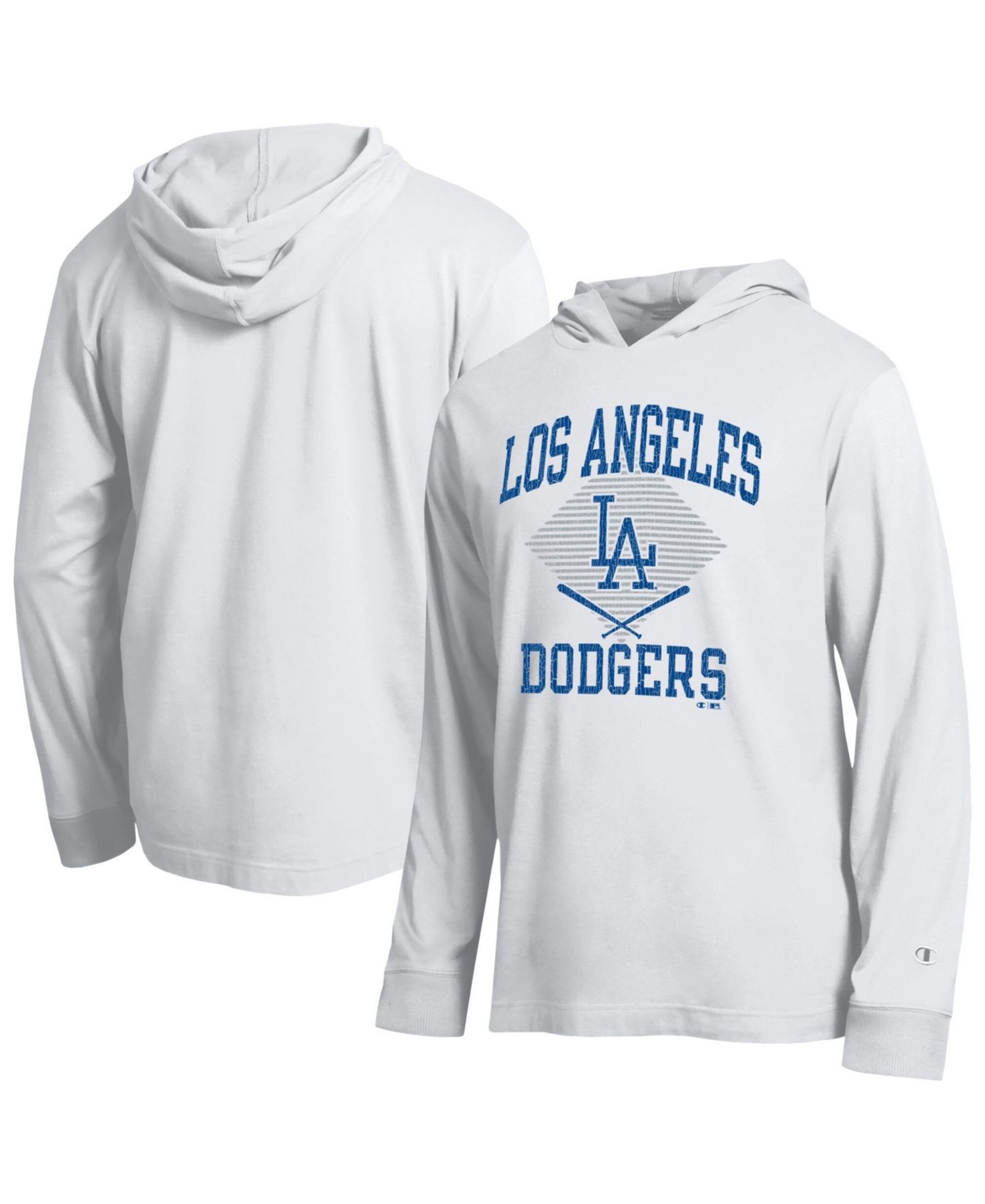 Men's White Los Angeles Dodgers Cooperstown Hooded Long-Sleeve T-Shirt