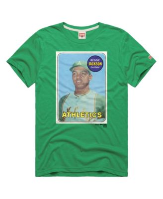 Men's Reggie Jackson Green Athletics Topps Baseball Card Tri-Blend T-Shirt
