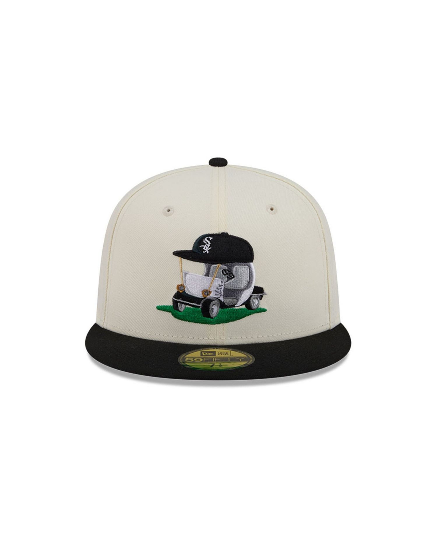 Men's Cream/Black Chicago White Sox Bullpen Cart 59FIFTY Fitted Hat