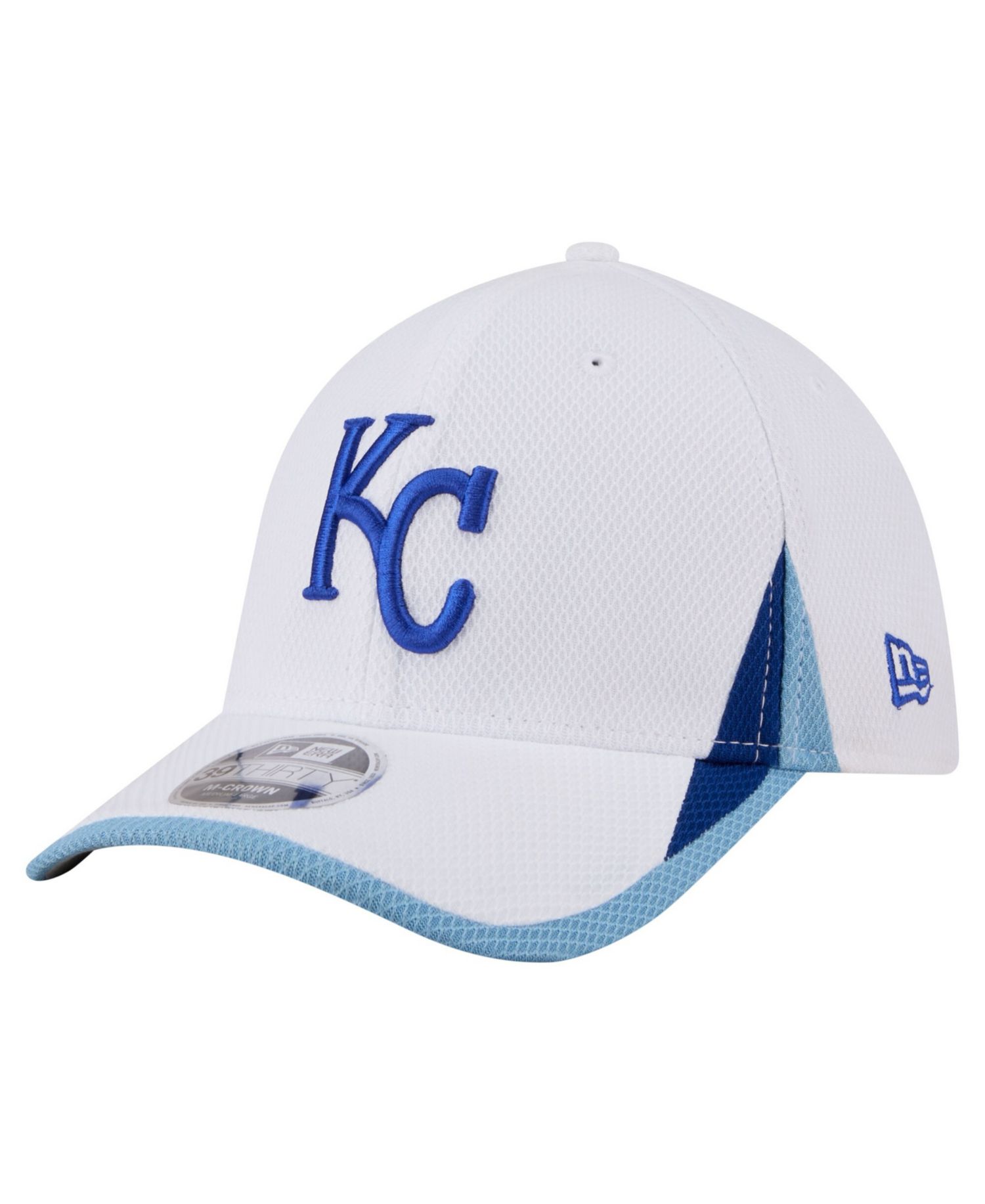 Men's White Kansas City Royals Cut n Sew 39THIRTY Flex Hat