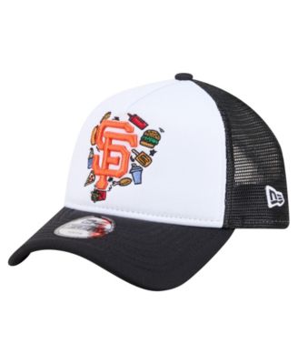Big Boys and Girls White/Black San Francisco Giants Food A-Frame 9FORTY Trucker Adjustable Hat