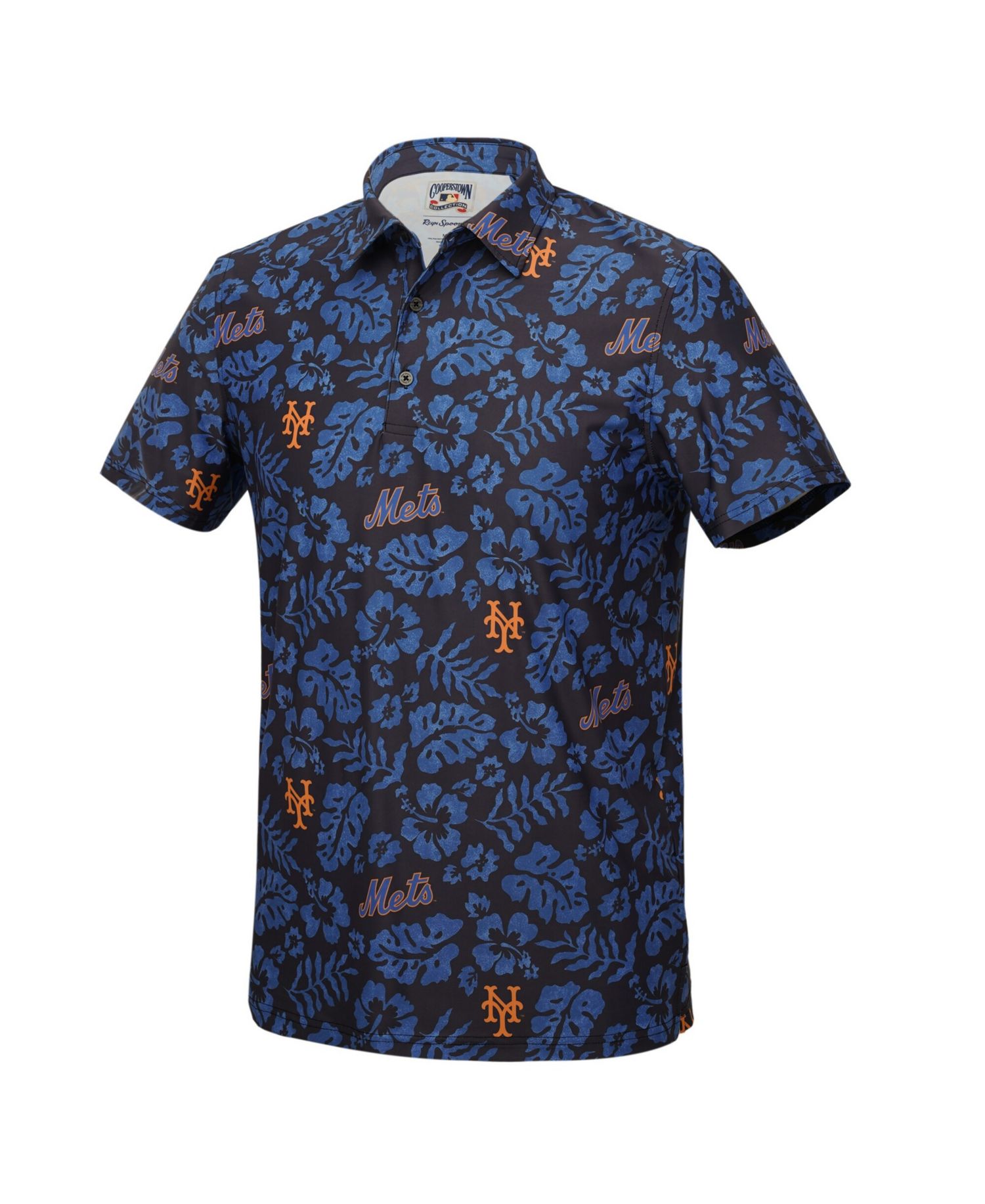 Men's Black New York Mets Cooperstown Pua Performance Polo Shirt