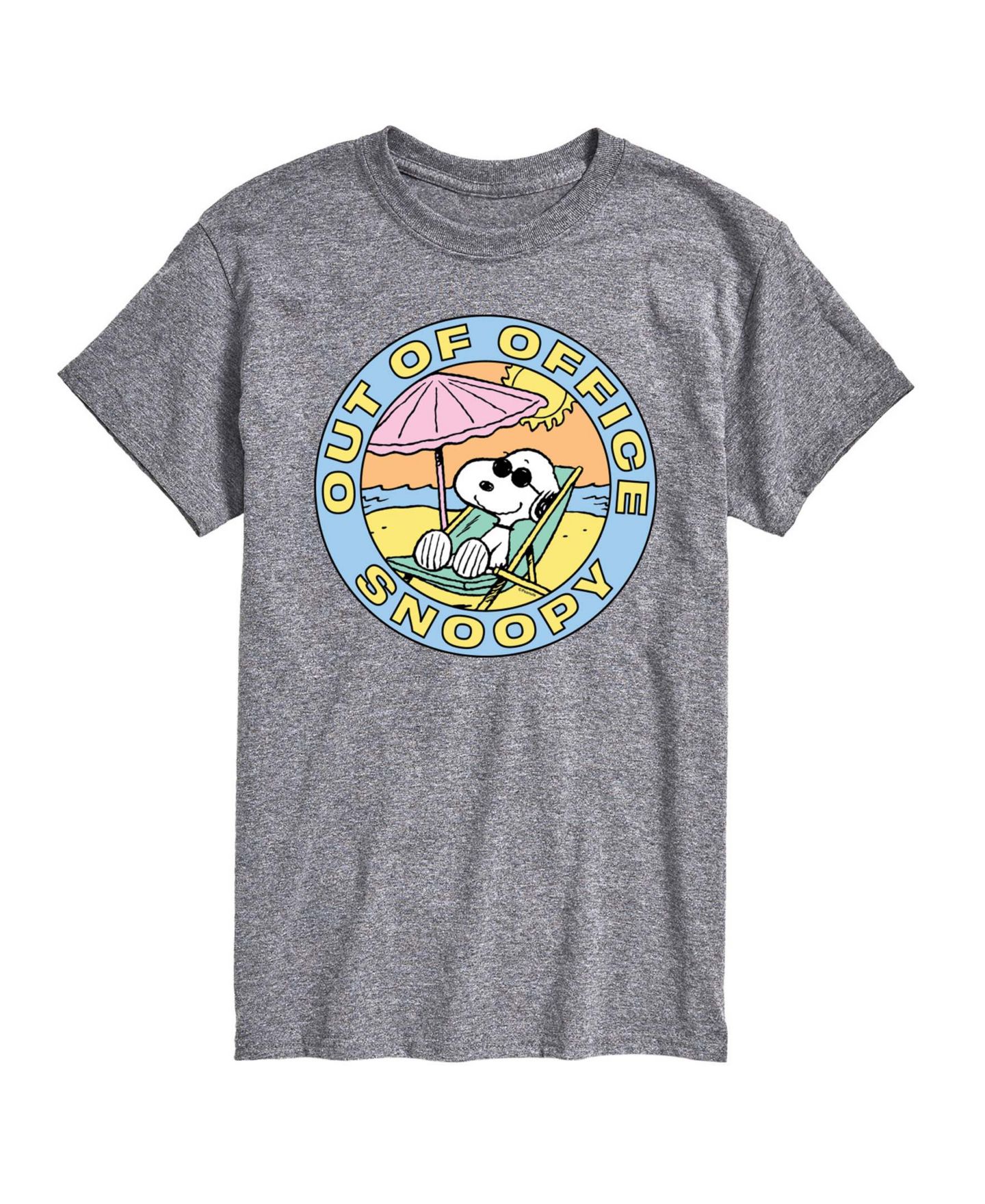 Мужская футболка AIRWAVES Peanuts Out Of Office Snoopy Graphic, цвет: Меланжевый — фото 1