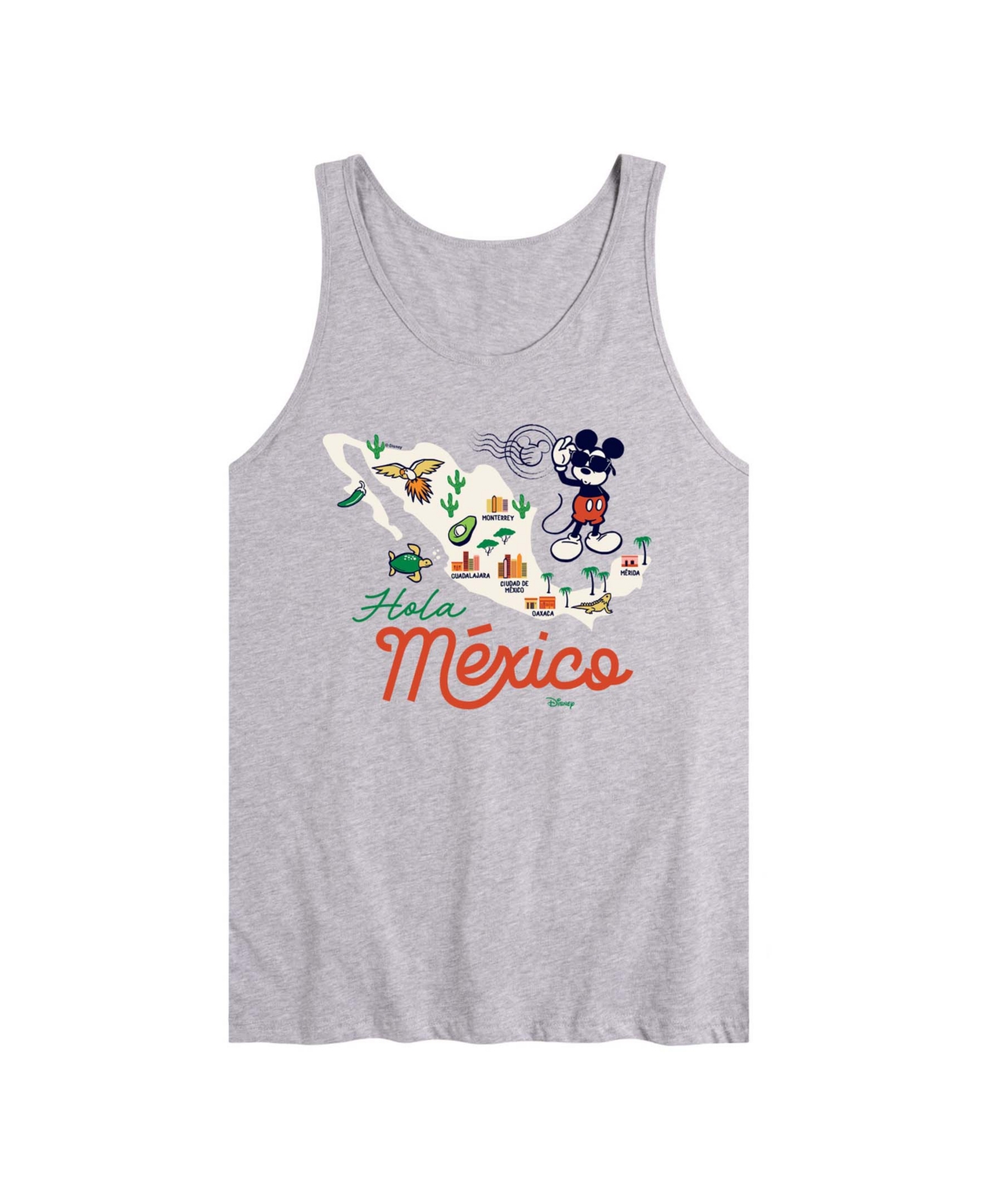 Airwaves Men's Disney Mickey Mexico Map Graphic Tank Top In Athletic Heather
