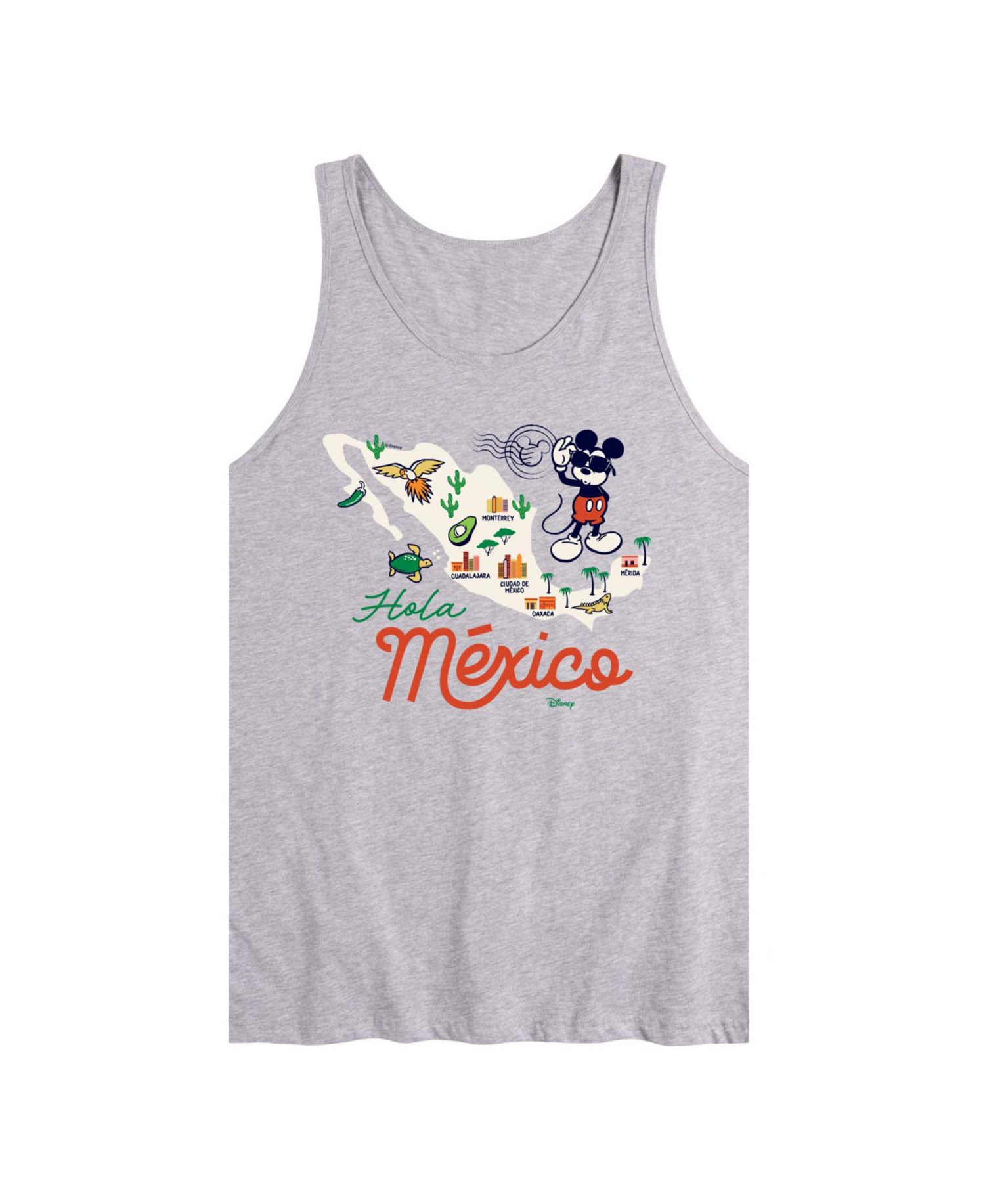 Men's Disney Mickey Mexico Map Graphic Tank Top