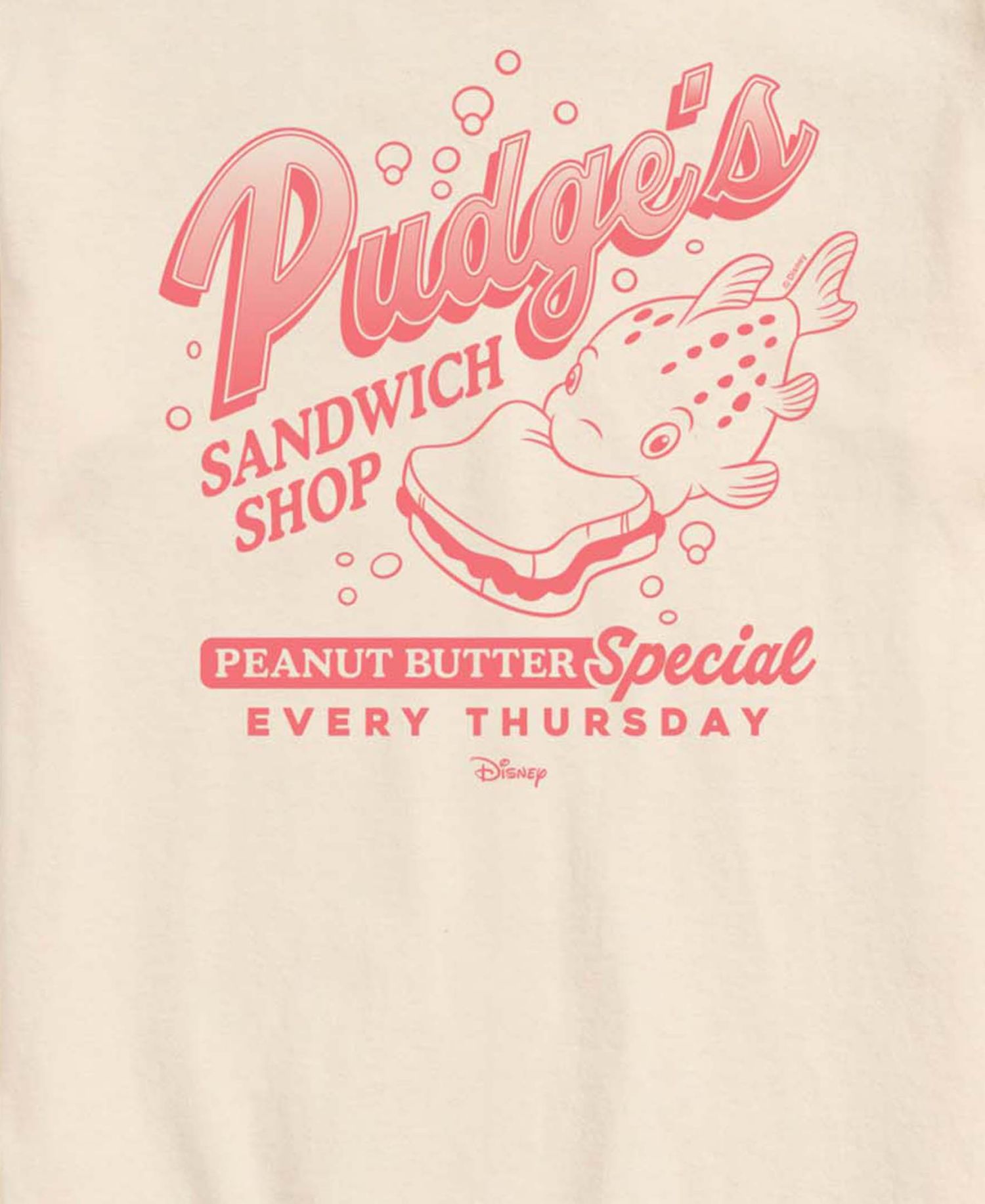 Men's Lilo and Stitch Pudges Sandwich Shop Graphic T-Shirt