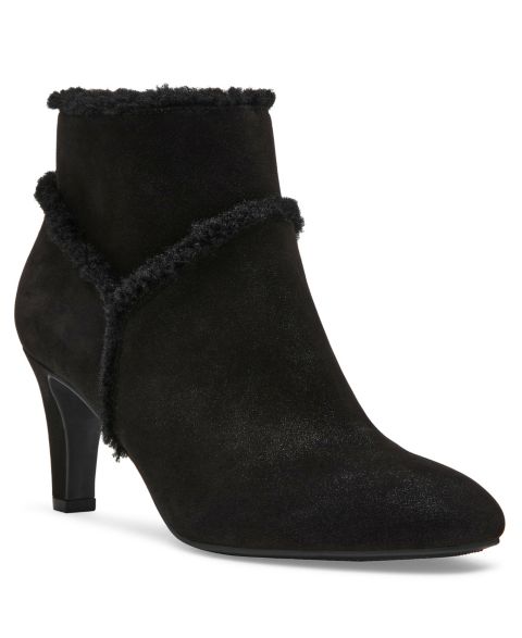 Женские ботильоны Anne Klein Alfie на молнии, цвет: Чёрный замшевый