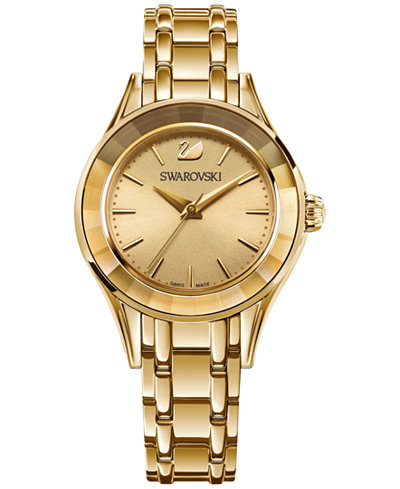 Swarovski Women's Swiss Alegria Gold-Tone Stainless Steel Bracelet Watch 33mm 5188840