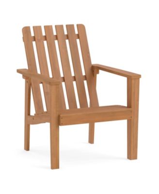 Adirondack Chair Acacia Wood Outdoor Patio Chair with Slatted Backrest and Seat