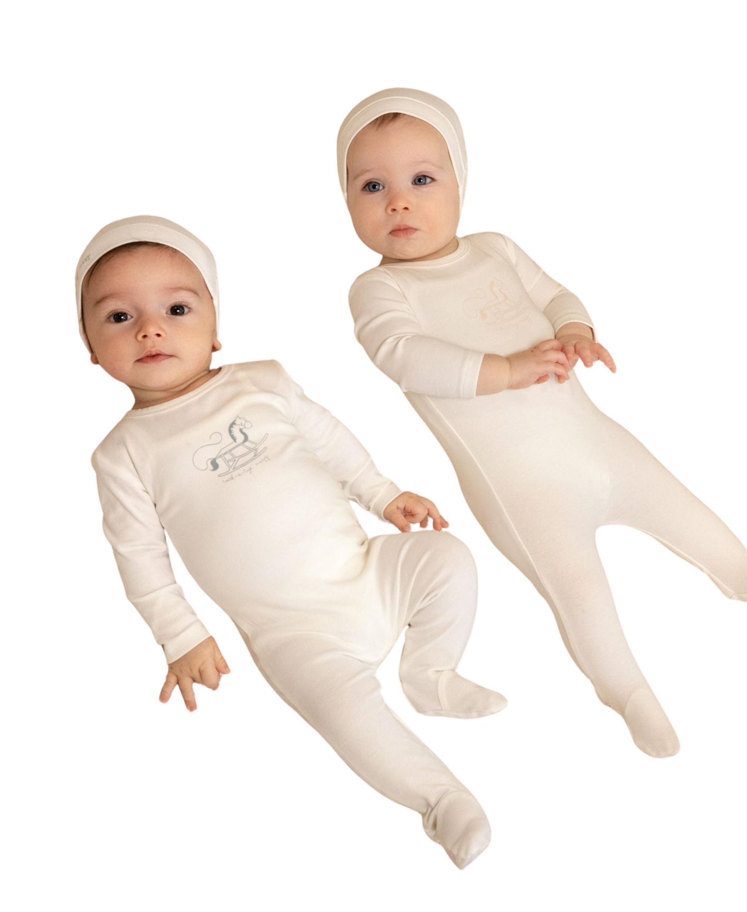 Baby Boys ( 1M to 9 M ) Rocking Horse Footie And Beanie Set