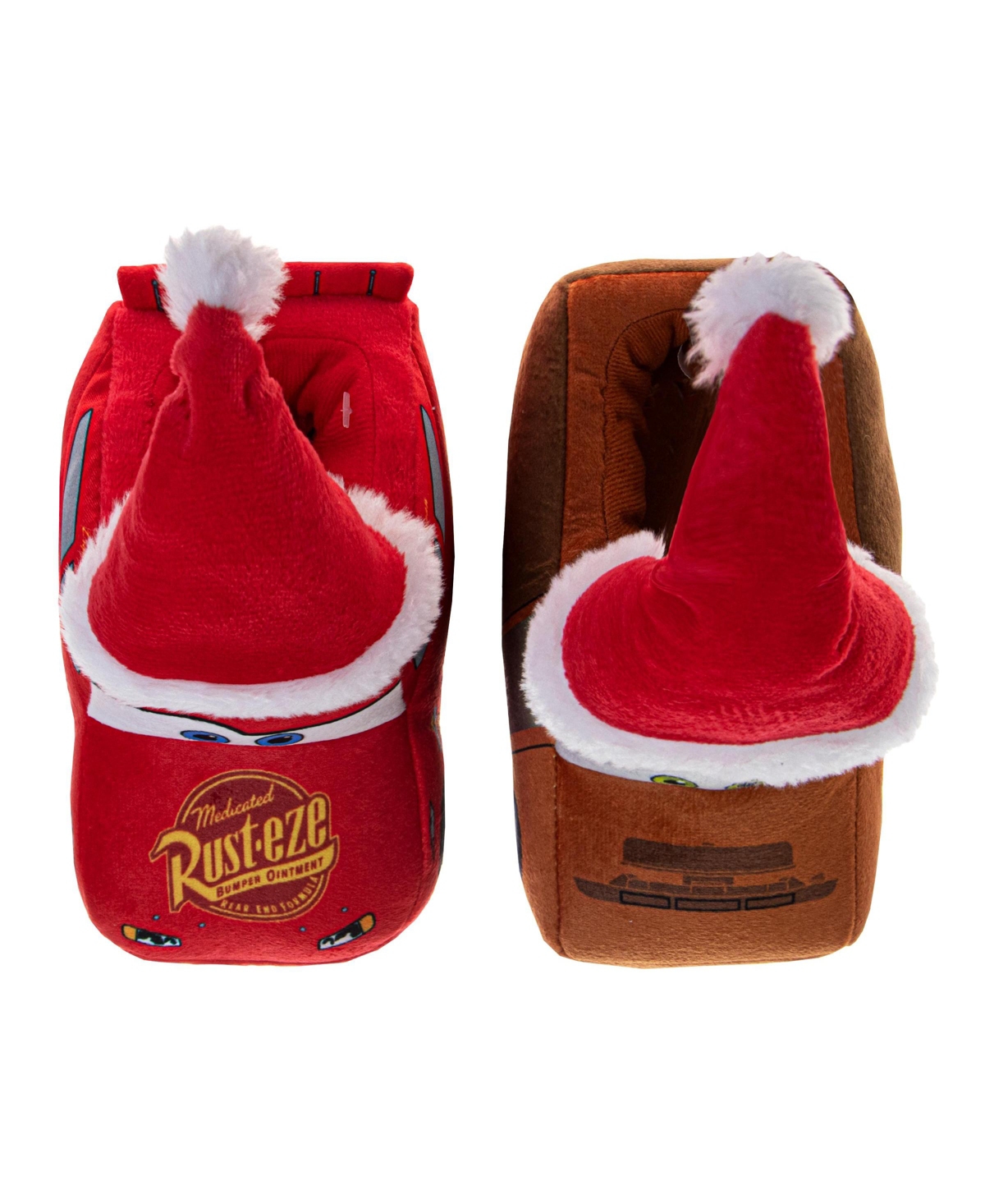 Disney Cars Christmas Slippers Boys' Lightning McQueen Mater Cozy Warm Holiday Theme Soft Plush (Toddler Sizes 5-10/ Little Kid 11-1