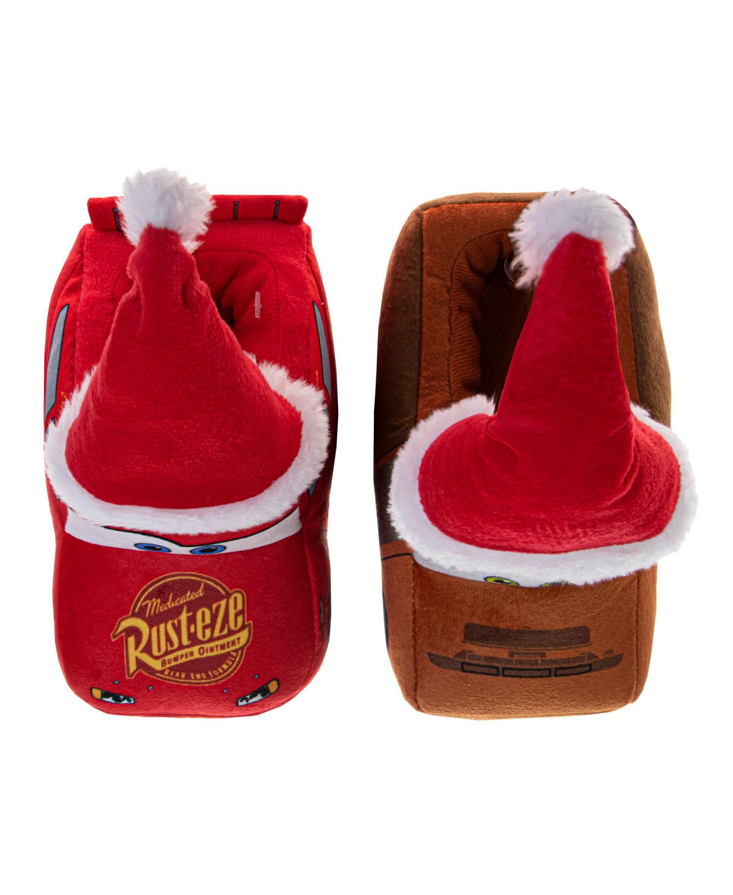 Cars Christmas Slippers Boys' Lightning McQueen Mater Cozy Warm Holiday Theme Soft Plush (Toddler Sizes 5-10/ Little Kid Sizes 11-1)