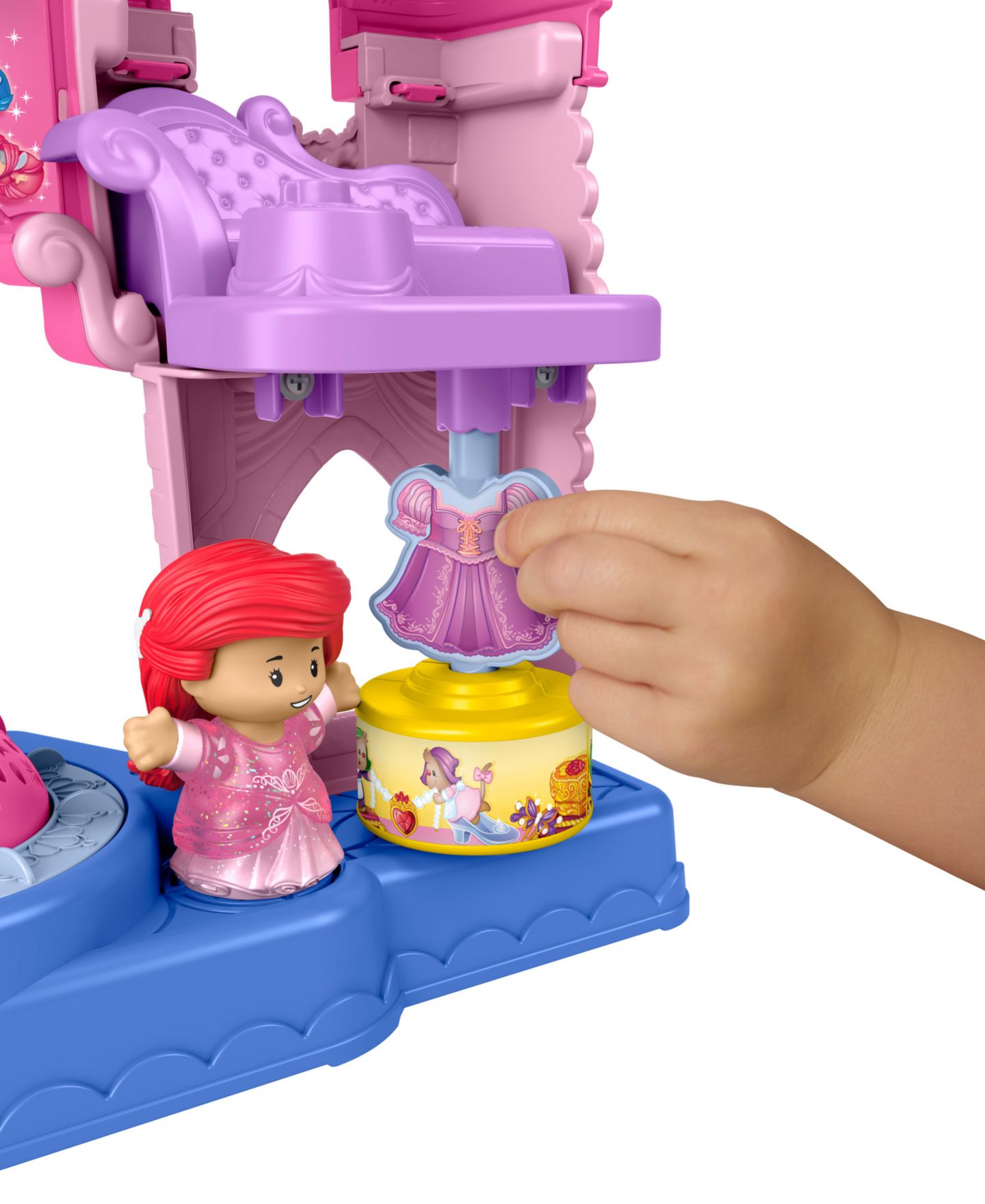 Детский игровой набор Fisher Price Disney Princess Cinderella and Ariel Shimmer & Glow Dress Shop Light-Up 2-Piece Playset, Ages 1.5+ — фото 4