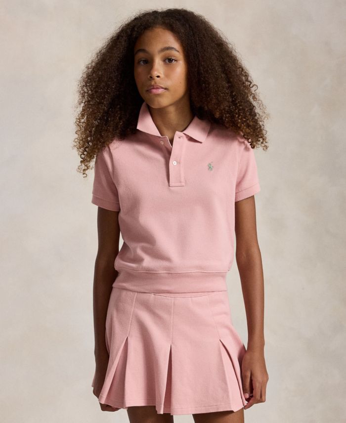 Polo Ralph Lauren Girls' 7-16 Stretch Mesh Boxy Polo Shirt and Skirt — 2 piece