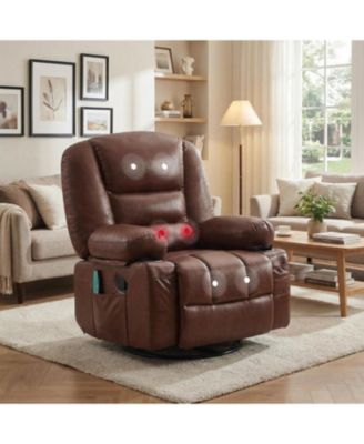 Oversized Recliner Chair, 360degree(s) Swivel Recliner for Adults,Rocking Recliner Chair with Heat and Massage