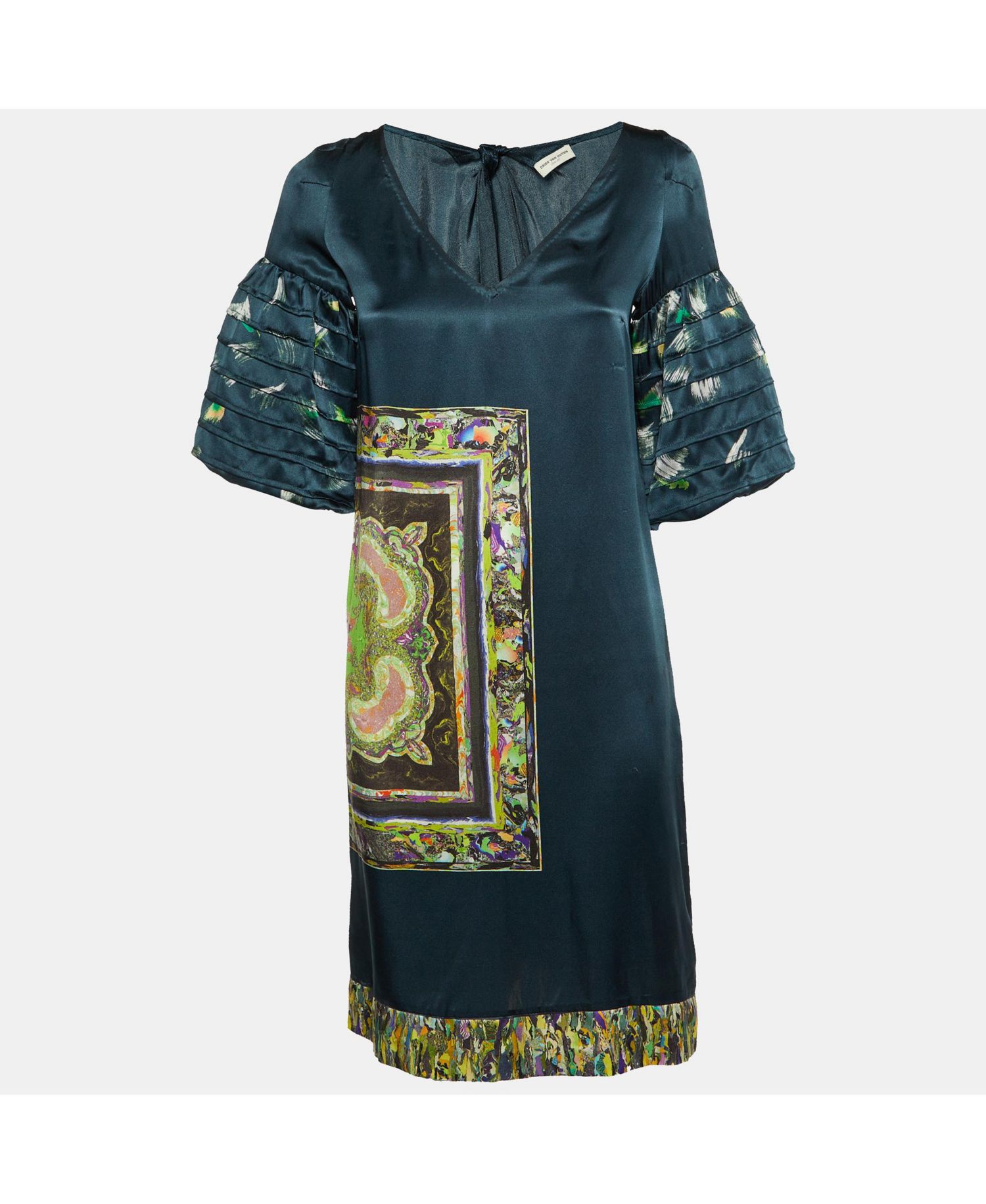Printed Silk Shift Dress