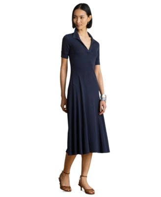 Women's Rib Knit Collared Dress