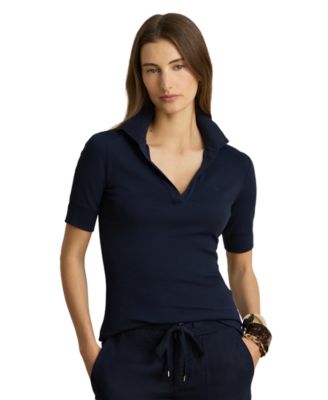 Women's Jersey Short-Sleeve Collared Top