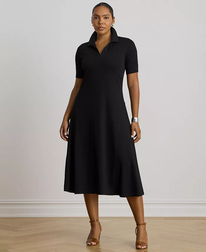 Women's Rib Knit Collared Dress - thumbnail 9