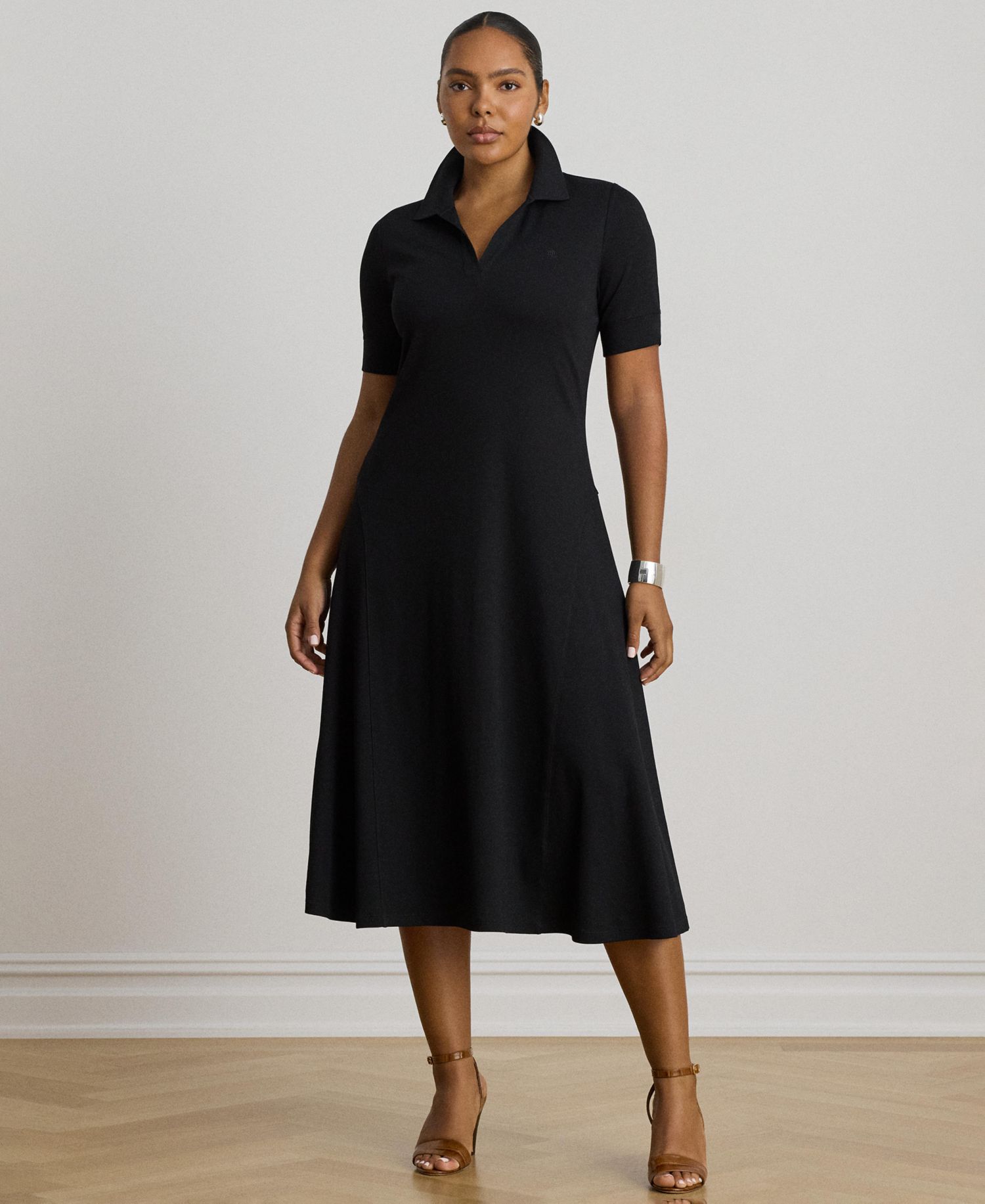Women's Rib Knit Collared Dress