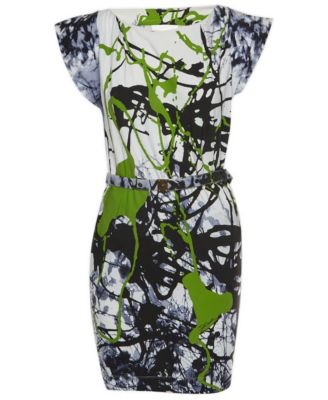 Women's Pre-Owned Just Cavalli Multicolor Cotton Cap Sleeve Midi Dress