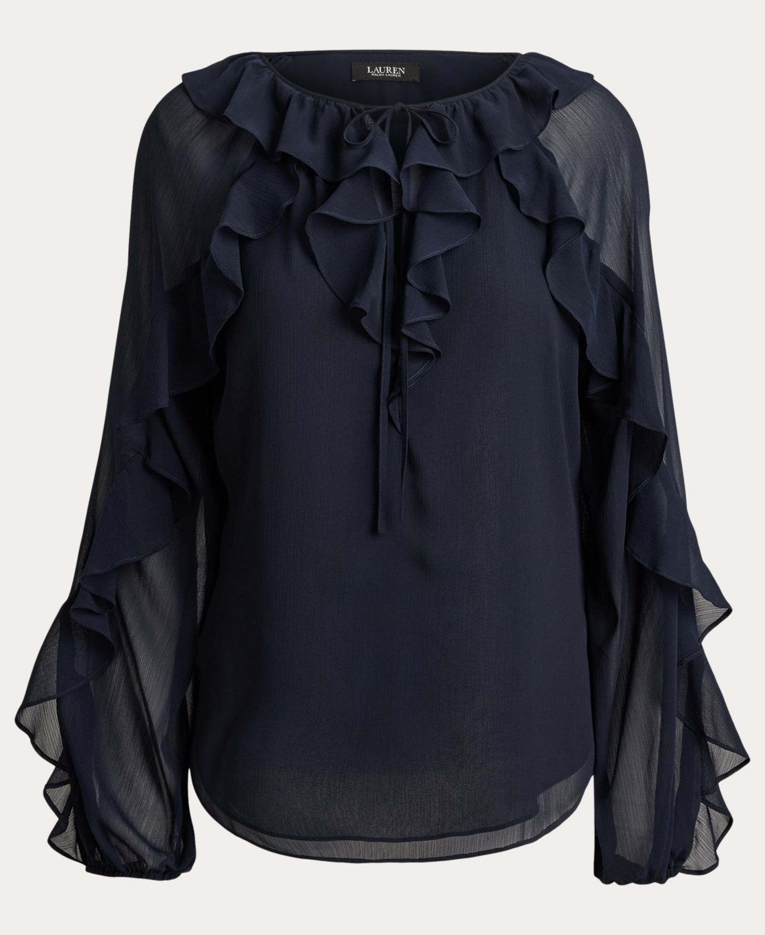 Women's Ruffle-Trim Crinkle Georgette Blouse
