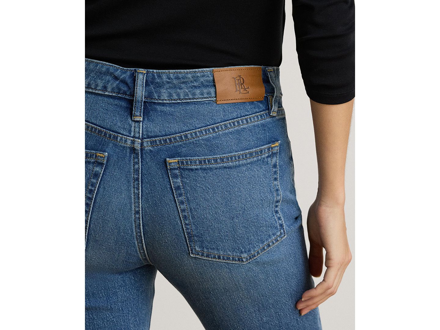 Женские джинсы Lauren Ralph Lauren Mid-Rise Slim Straight, цвет: Синий варёный — фото 4