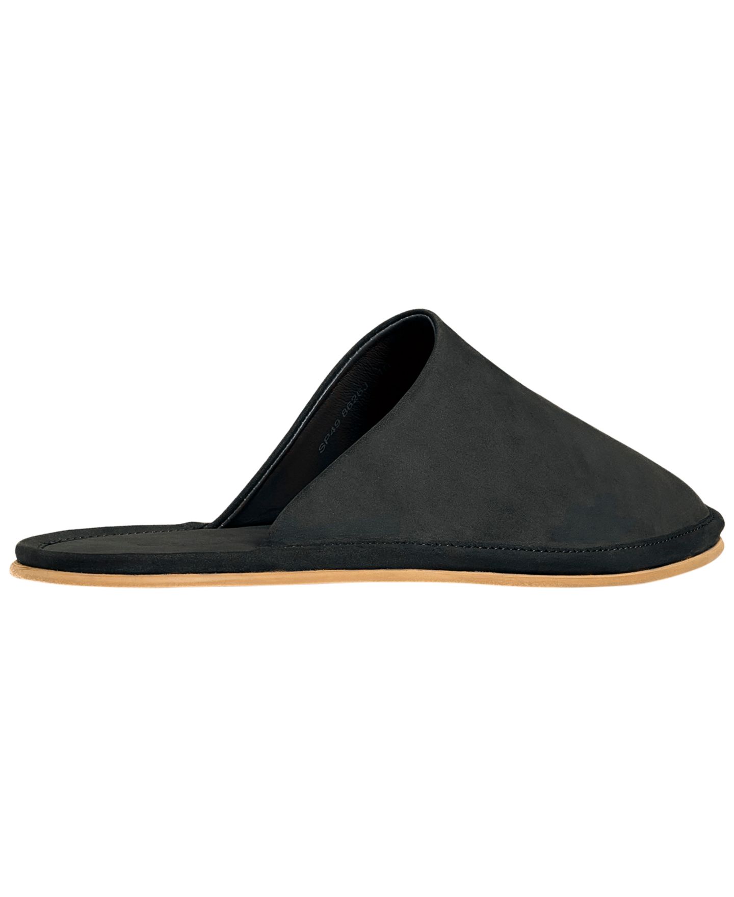 Мужские тапочки Anthony Veer Palermo Nubuck Leather Slippers, цвет: Карбоновый чёрный нубуковый — фото 2