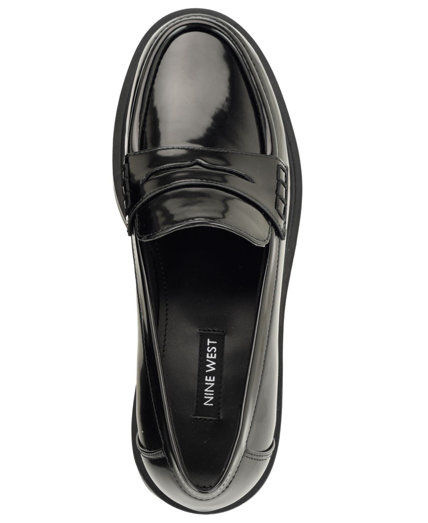 Женские туфли Nine West Teven Slip-On Lug Sole Penny, цвет: Чёрный лаковый — фото 4