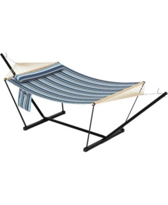 Outdoor Double Hammock with Heavy Duty Adjustable Steel Stand