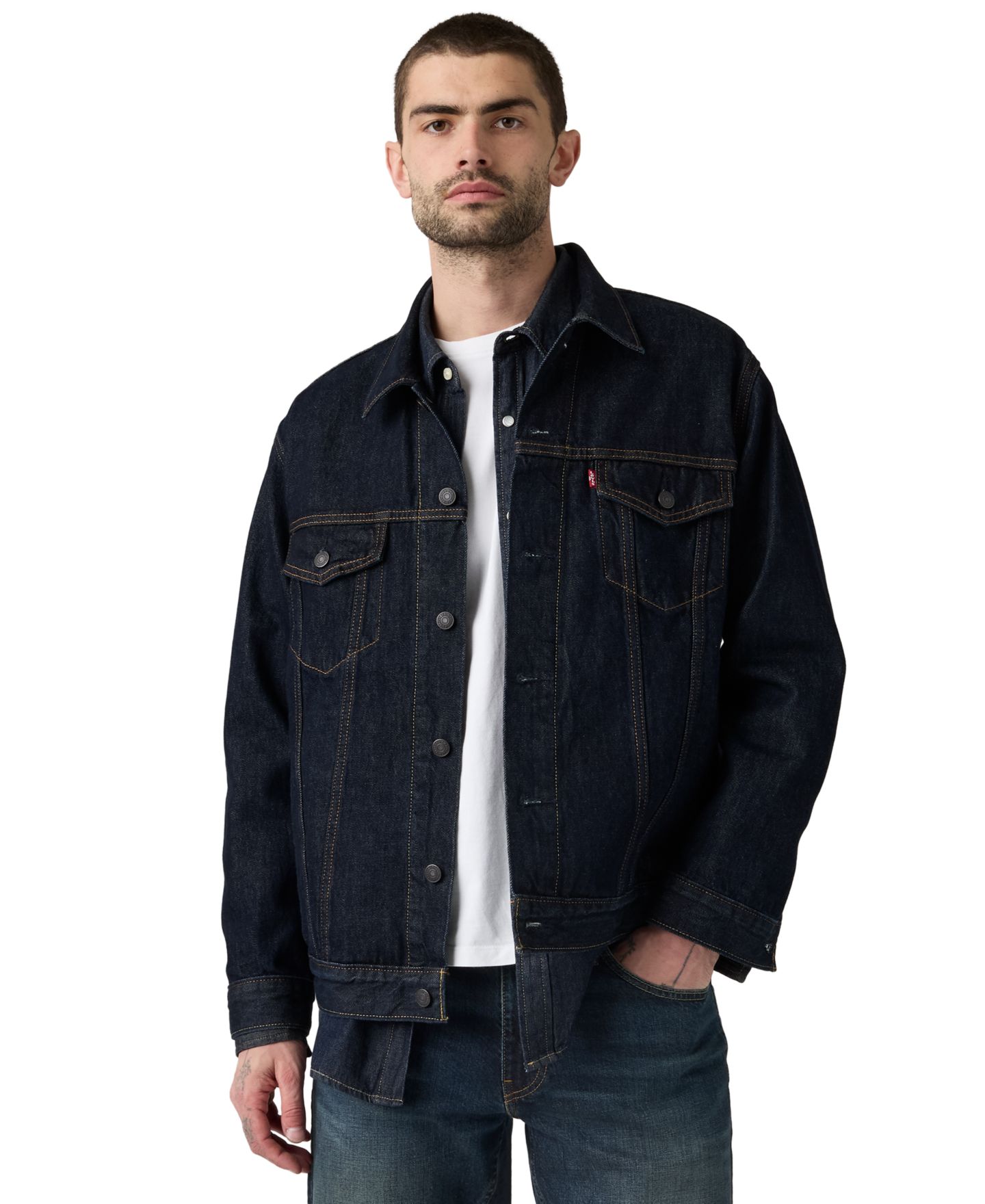 Мужская куртка Levi's Relaxed-Fit Trucker, цвет: Rinse It Out — фото 2
