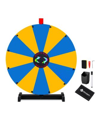 WinSpin 24" Pop Up Display Tabletop Prize Wheel Blue and Yellow Trade Show Display Spinning Wheel 12 Slots for Outdoor Booths Exhibition Events