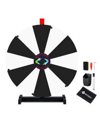 WinSpin 24" Pop Up Display Tabletop Prize Wheel Black and White Trade Show Display Spinning Wheel 12 Slots for Outdoor Booths Exhibition Events