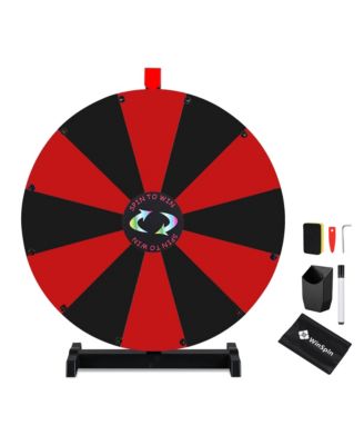 WinSpin 24" Pop Up Display Tabletop Prize Wheel Black and Red Trade Show Display Spinning Wheel 12 Slots for Outdoor Booths Exhibition Events
