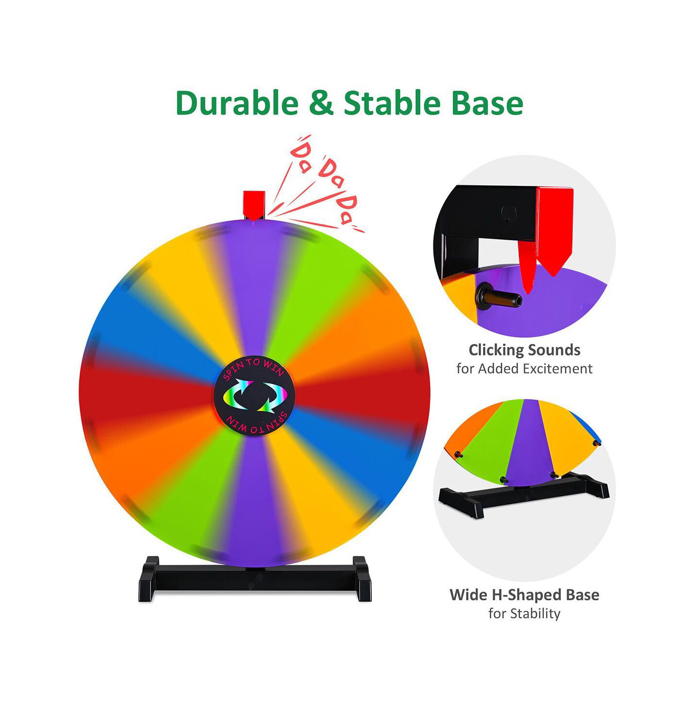 Детская игрушка WinSpin 24" Display Prize Wheel Purple and White DIY Tabletop 12 Slots Modular Custom Spinning Wheel for Pop Up Trade Show, цвет: Natrual — фото 4