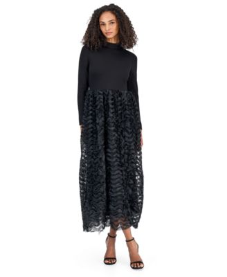 Women's Serenity Fit & Flare Long-Sleeve Midi Dress
