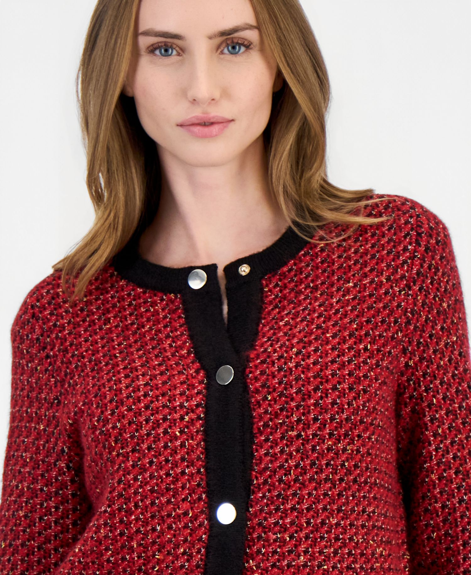Women's Lurex Boucl&eacute; Cardigan