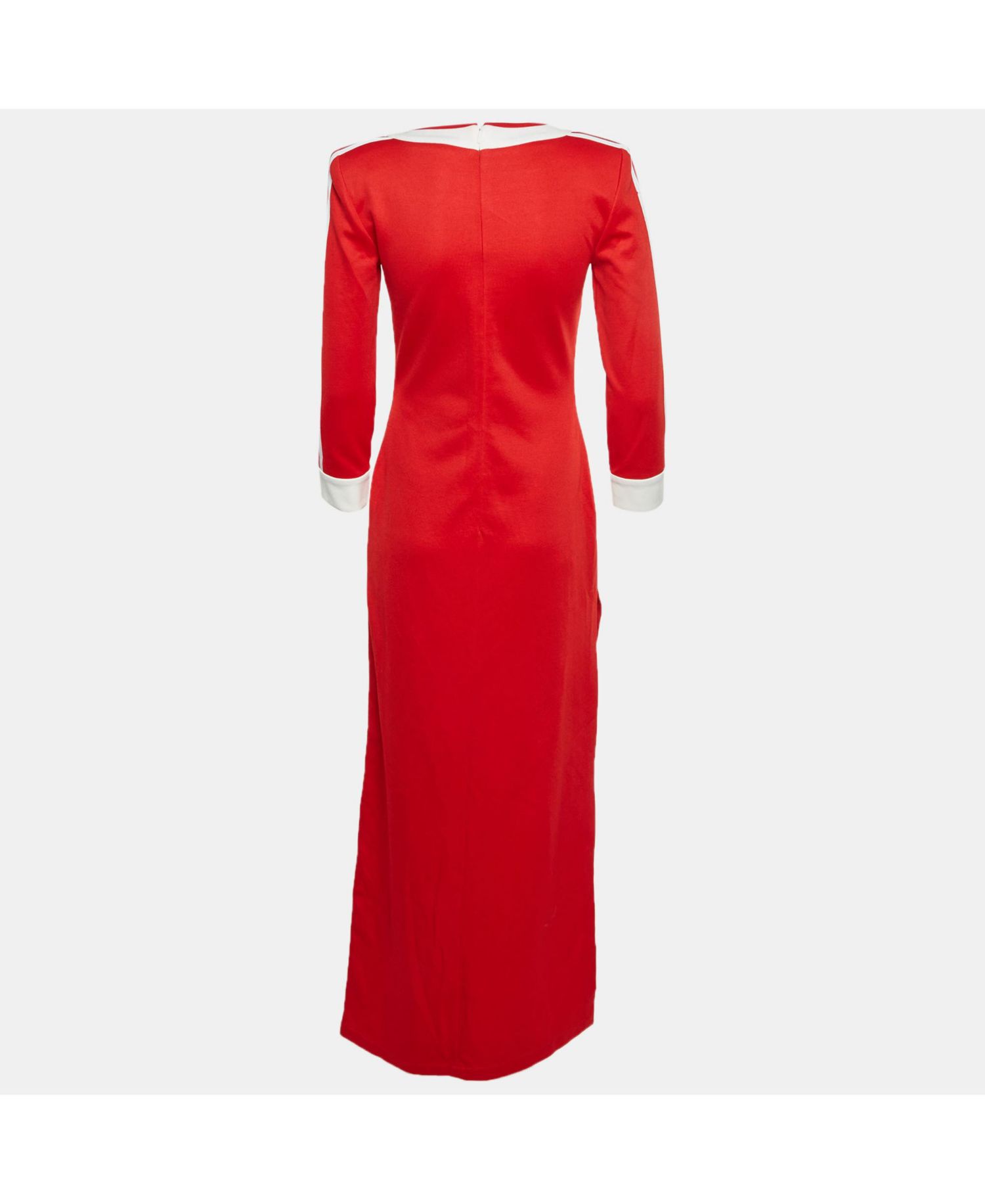 Women's Striped Jersey Slitted Maxi Dress