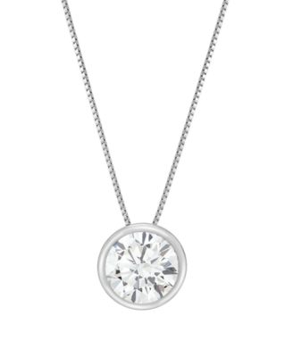 IGI Certified Lab-Grown Diamond Solitaire Pendant Necklace (2 ct. t.w.) in 14k White Gold
