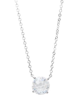 Sterling Silver Starlight Cubic Zirconia Solitaire Necklace