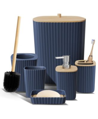 6 Piece Complete Bathroom Decor and Accessory Set