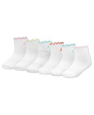 Girls' 9-11 Lettuce Edge Ankle Socks, 6-Pack