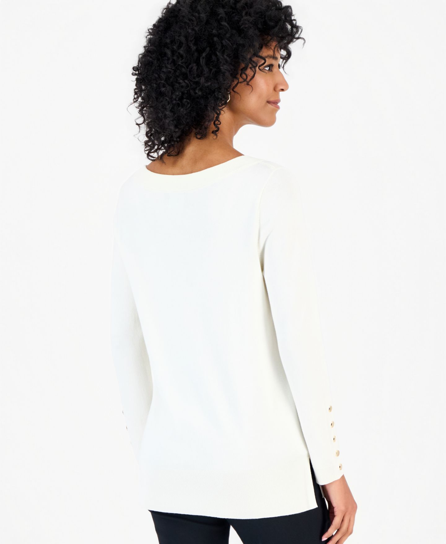 Женский свитер JM Collection Petite Boat Neck Long-Sleeve, цвет: Яркая слоновая кость — фото 3