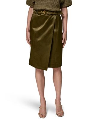 Women's Glazed Cotton Belted Skirt